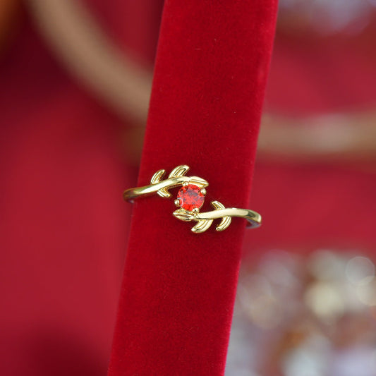 Ruby Bypass Ring - Gold - Plated - Abbott Atelier