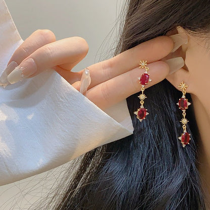 Ruby Drop Earrings - Hypoallergenic - Abbott Atelier