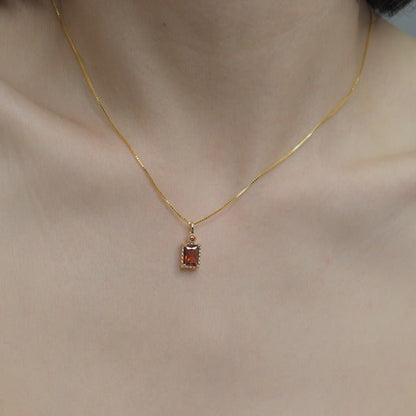 Ruby Necklace (Solid Silver) - Hypoallergenic - Abbott Atelier