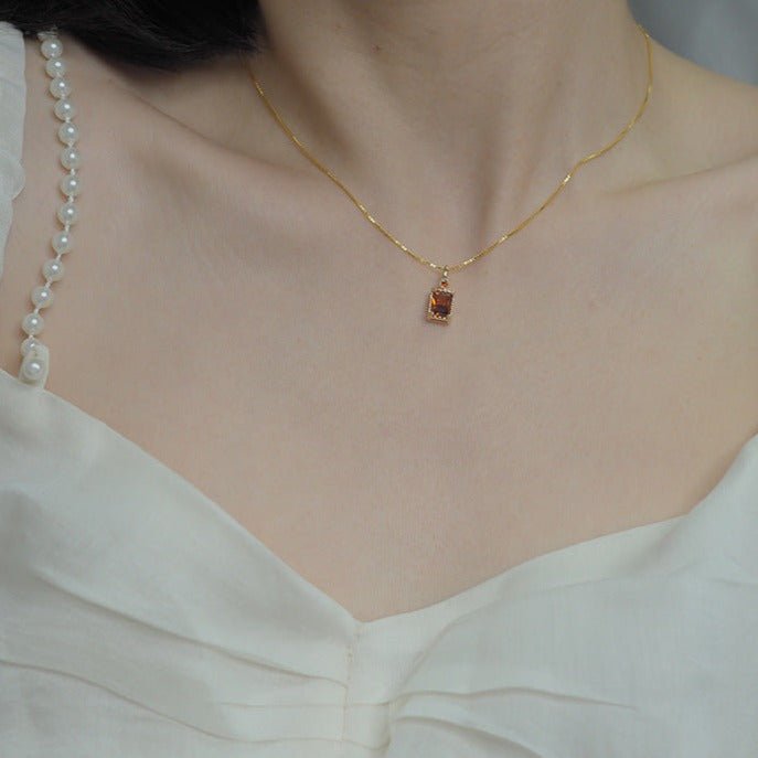 Ruby Necklace (Solid Silver) - Hypoallergenic - Abbott Atelier