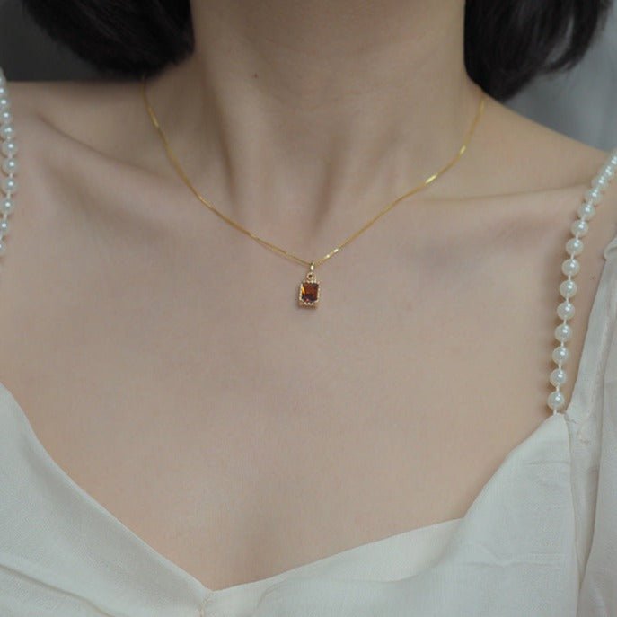 Ruby Necklace (Solid Silver) - Hypoallergenic - Abbott Atelier