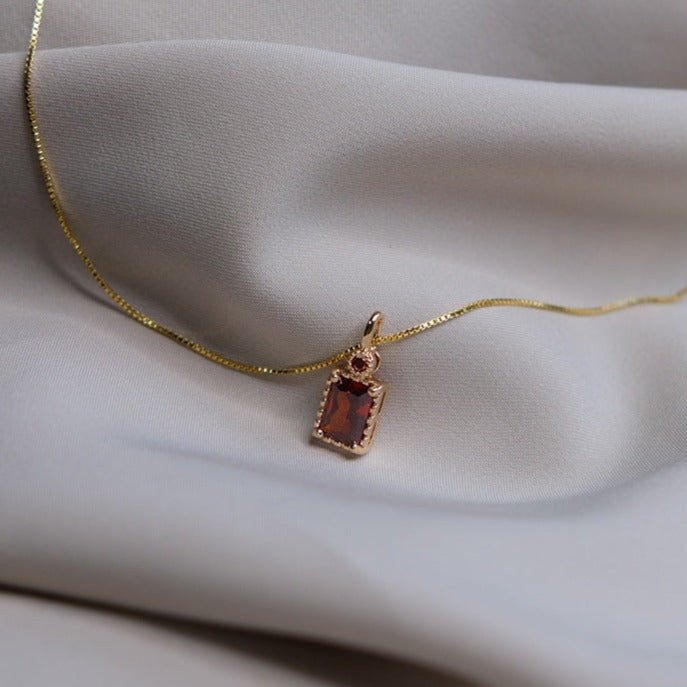 Ruby Necklace (Solid Silver) - Hypoallergenic - Abbott Atelier