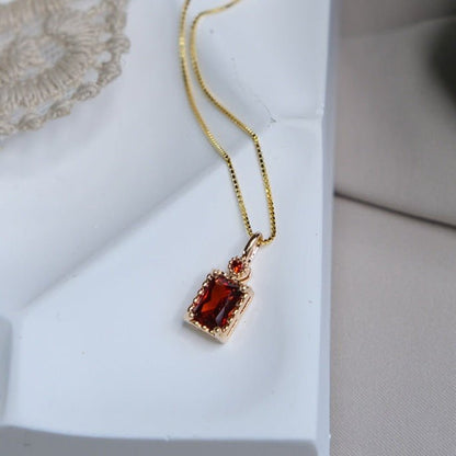 Ruby Necklace (Solid Silver) - Hypoallergenic - Abbott Atelier