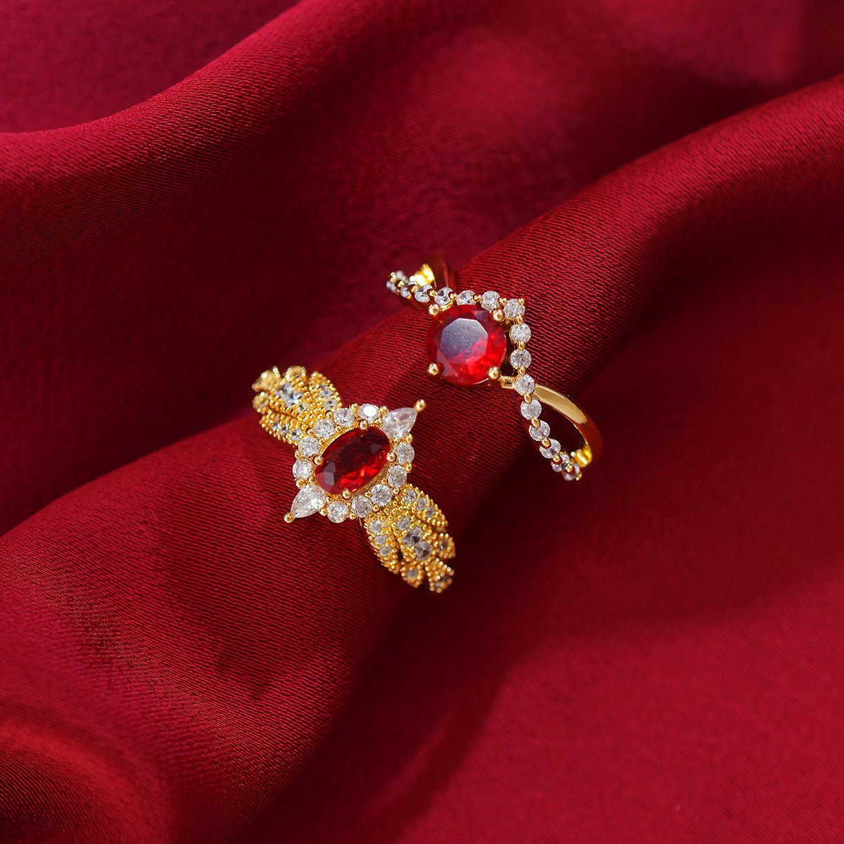 Ruby Twist Ring - Gold - Plated - Abbott Atelier