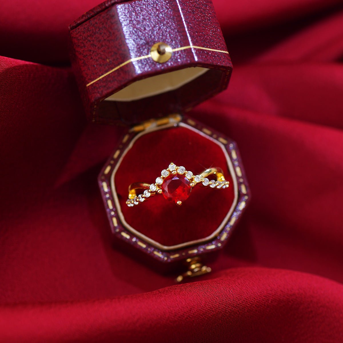 Ruby Twist Ring - Gold - Plated - Abbott Atelier