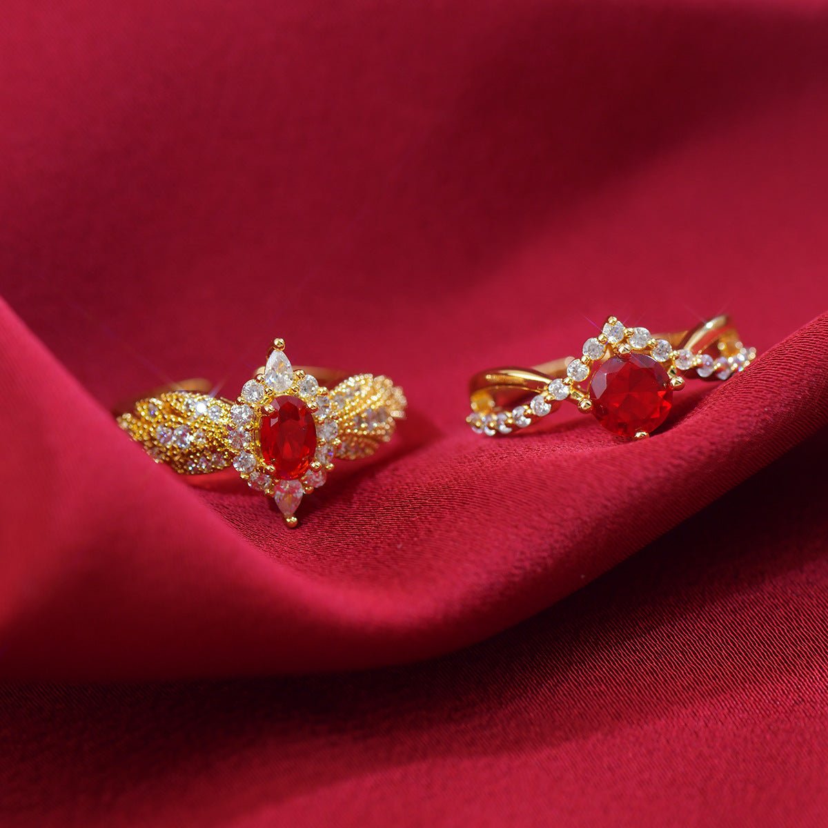 Ruby Twist Ring - Gold - Plated - Abbott Atelier