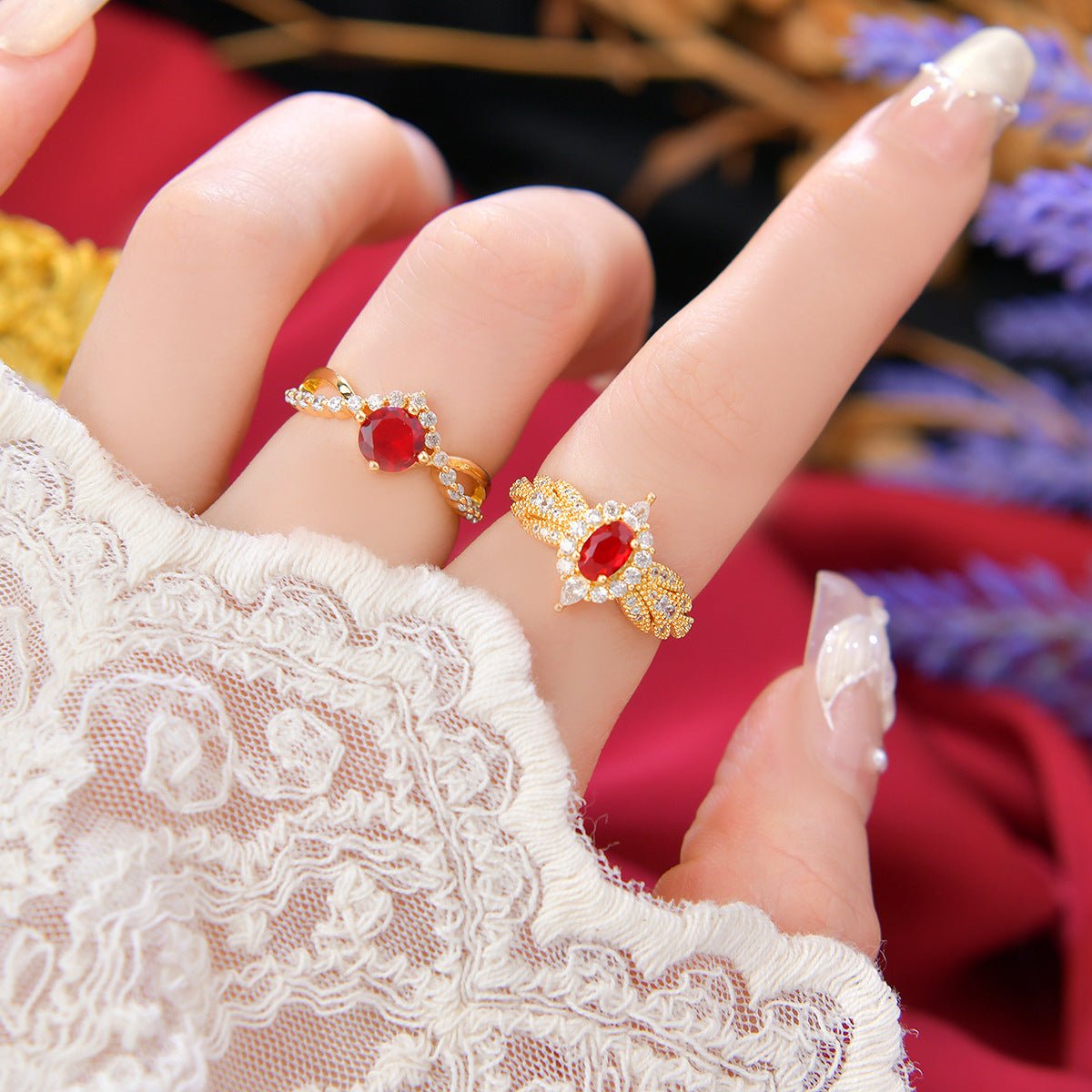 Ruby Twist Ring - Gold - Plated - Abbott Atelier