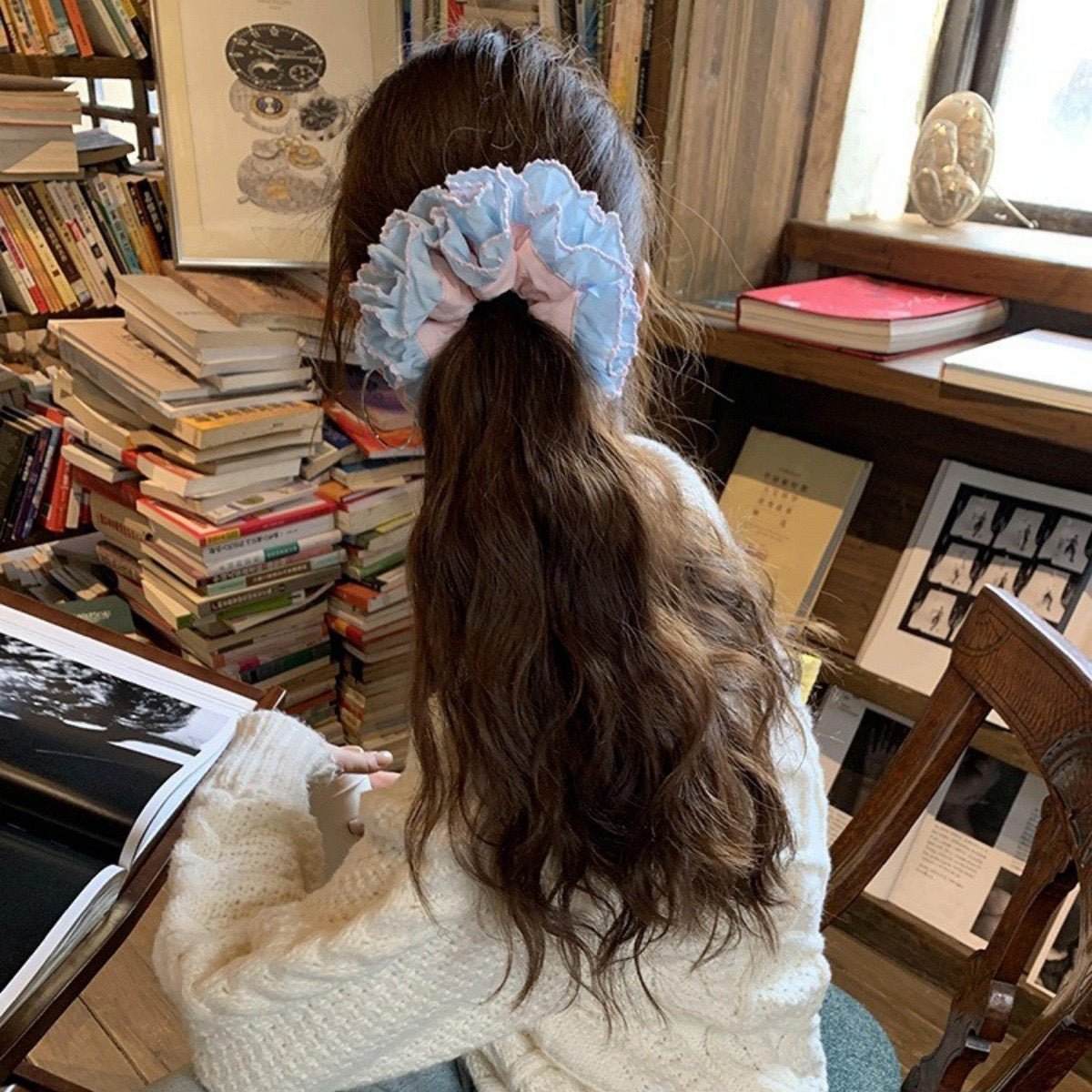 [Sample Sale] Cotton Candy Ruffle Scrunchie - For Hair - Abbott Atelier