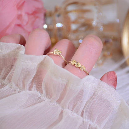 [Sample Sale] Rose Ring Set - Gold - Plated - Abbott Atelier