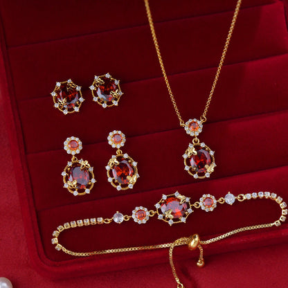Scarlet Butterfly Drop Earrings - Gold Plated - Abbott Atelier