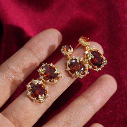 Scarlet Butterfly Drop Earrings - Gold Plated - Abbott Atelier