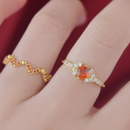 Scarlet Chevron Ring - Gold - Plated - Abbott Atelier