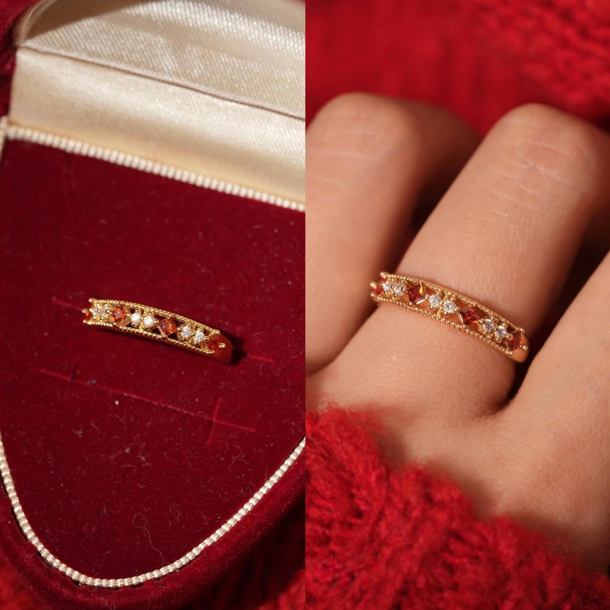 Scarlet Lattice Ring - Gold - Plated - Abbott Atelier