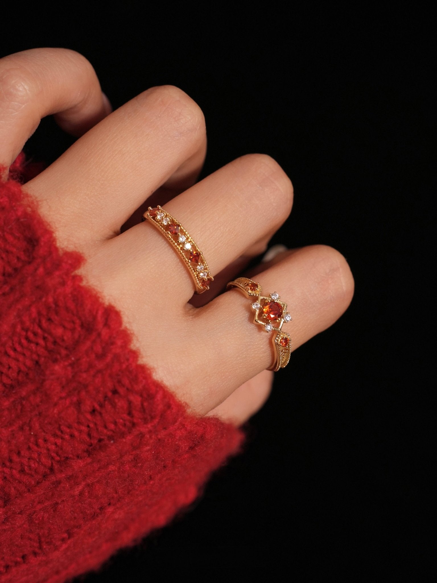 Scarlet Lattice Ring - Gold - Plated - Abbott Atelier
