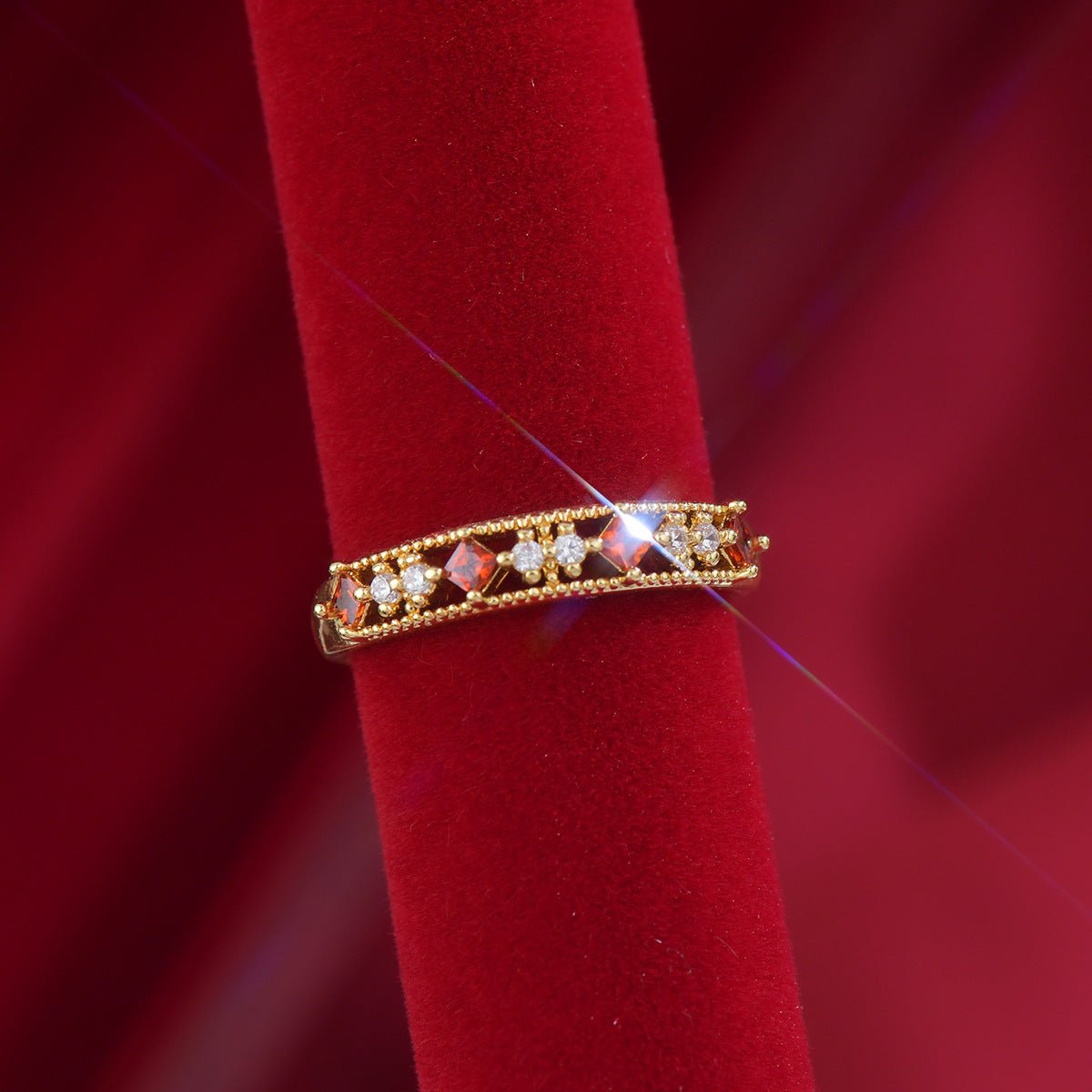 Scarlet Lattice Ring - Gold - Plated - Abbott Atelier