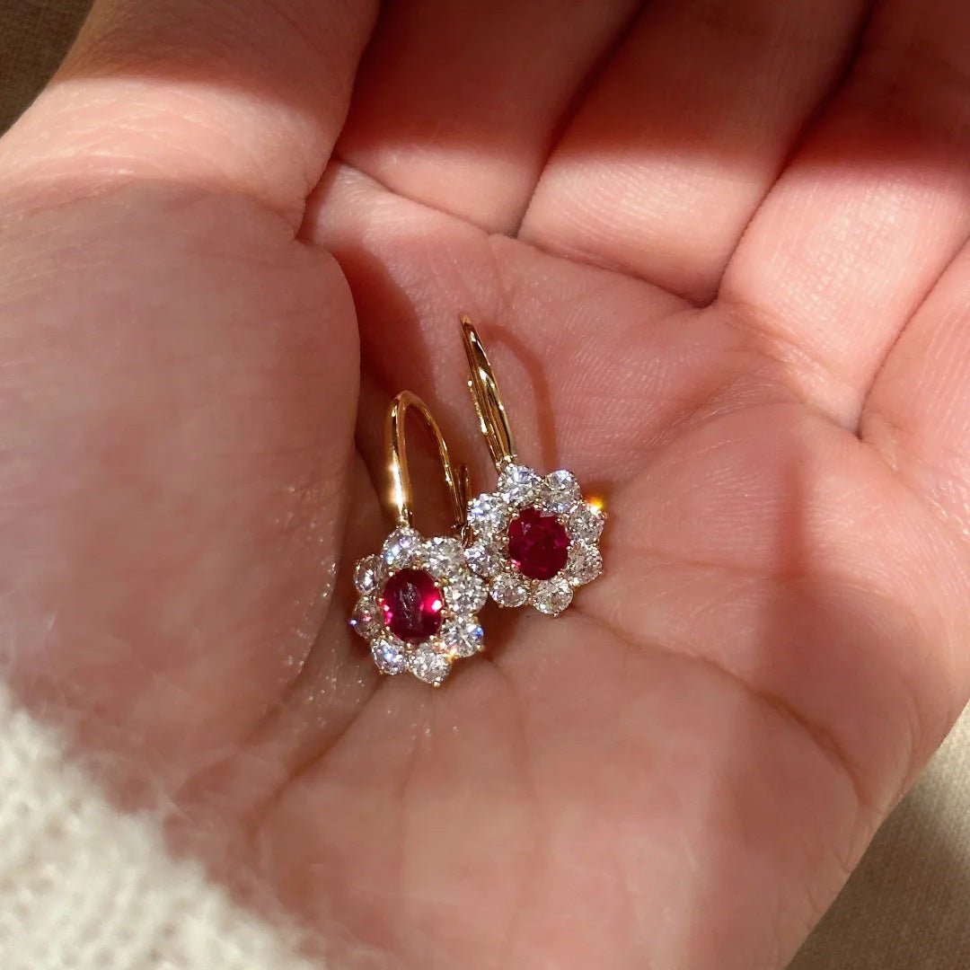 Scarlet Rosette Earrings - Hypoallergenic - Abbott Atelier