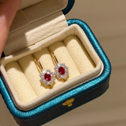 Scarlet Rosette Earrings - Hypoallergenic - Abbott Atelier