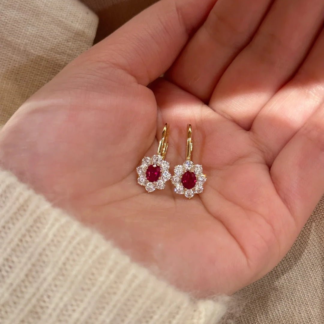 Scarlet Rosette Earrings - Hypoallergenic - Abbott Atelier