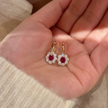Scarlet Rosette Earrings - Hypoallergenic - Abbott Atelier