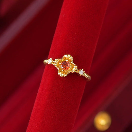 Scarlet Sunflare Ring - Gold - Plated - Abbott Atelier