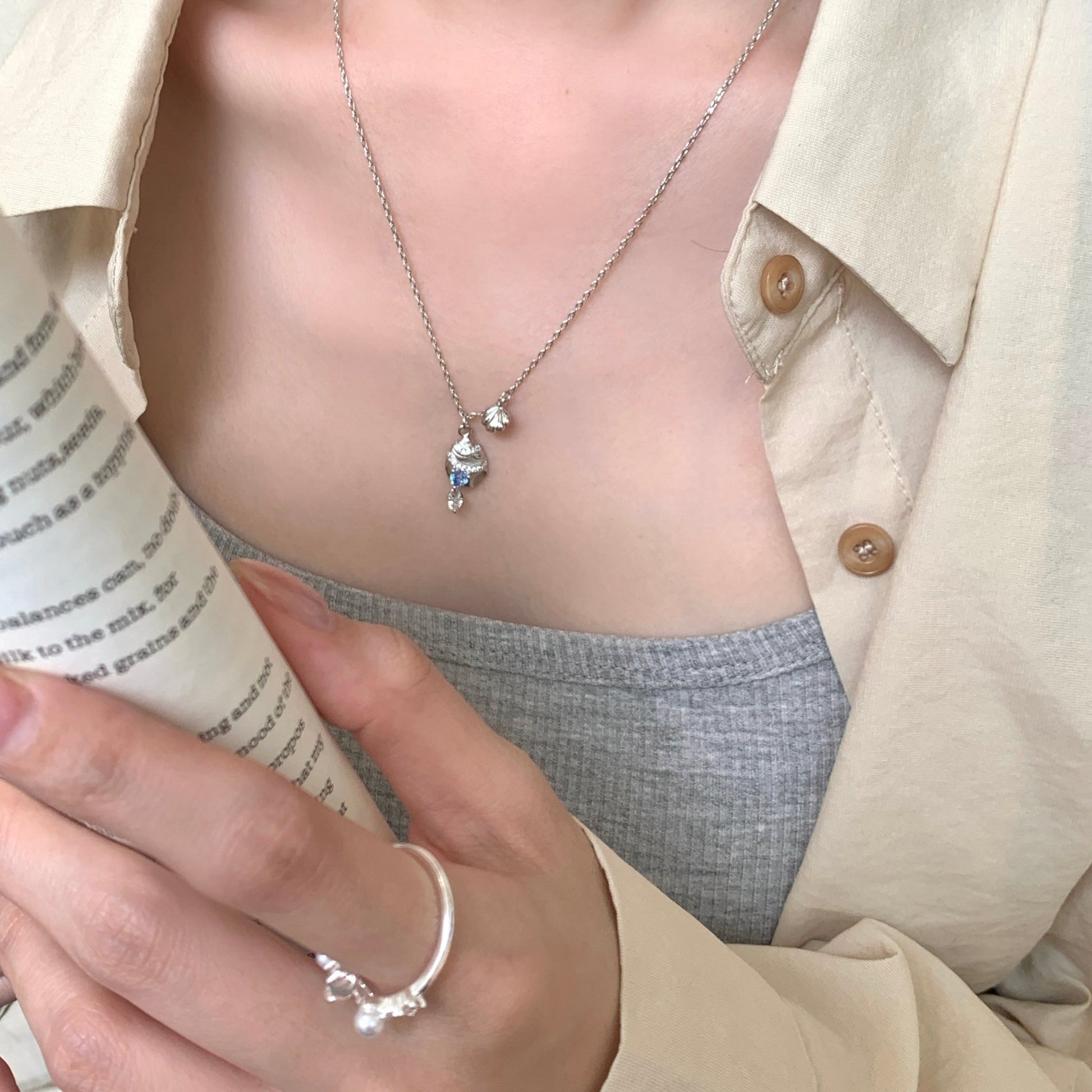 Seascape Blue Heart Necklace