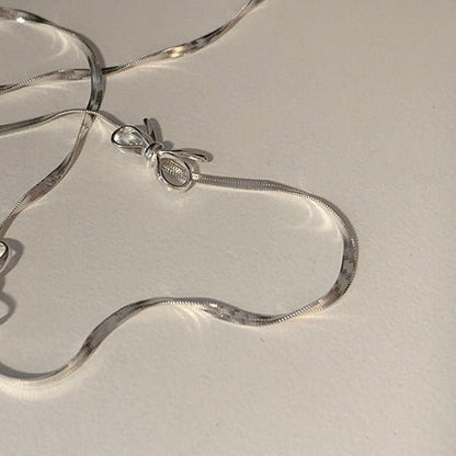 Silver Bow Choker Necklace - Gold Plated - Abbott Atelier