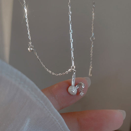 Silver Bunny Necklace (Solid Silver) - Hypoallergenic - Abbott Atelier