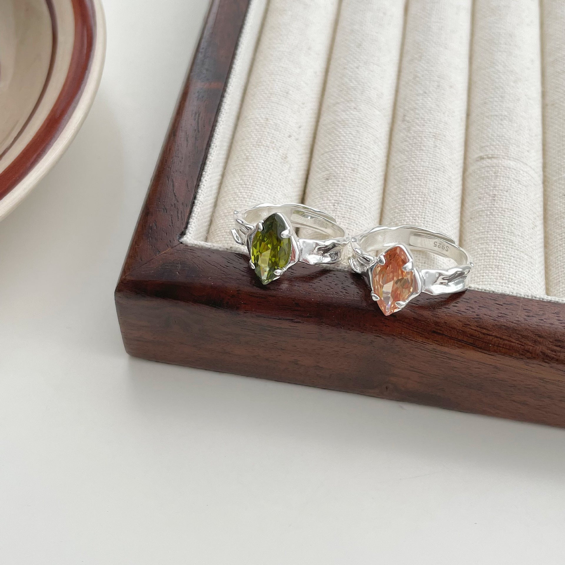 Silver Gemstone Ring (Solid Silver) - Hypoallergenic - Abbott Atelier