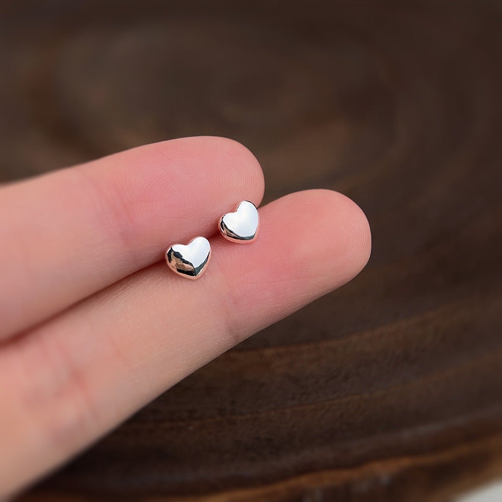 Silver Heart Stud Earrings - Hypoallergenic - Abbott Atelier