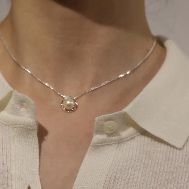 Silver Pearl Necklace - Ella - Gold Plated - Abbott Atelier