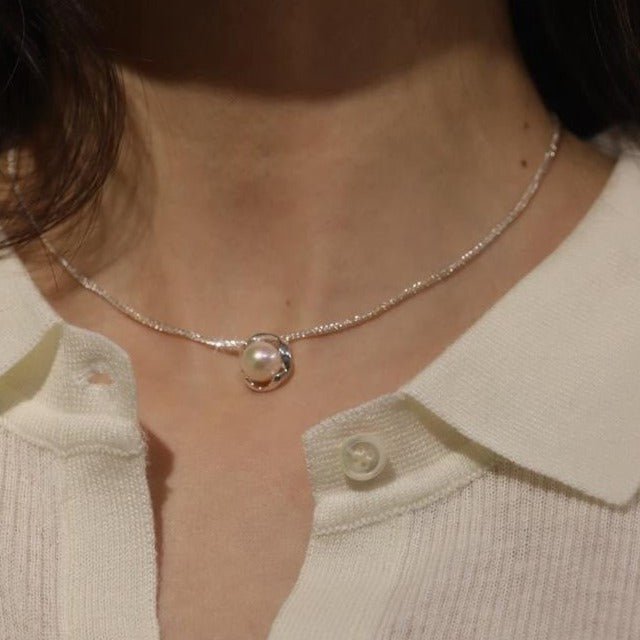Silver Pearl Necklace - Ella - Gold Plated - Abbott Atelier
