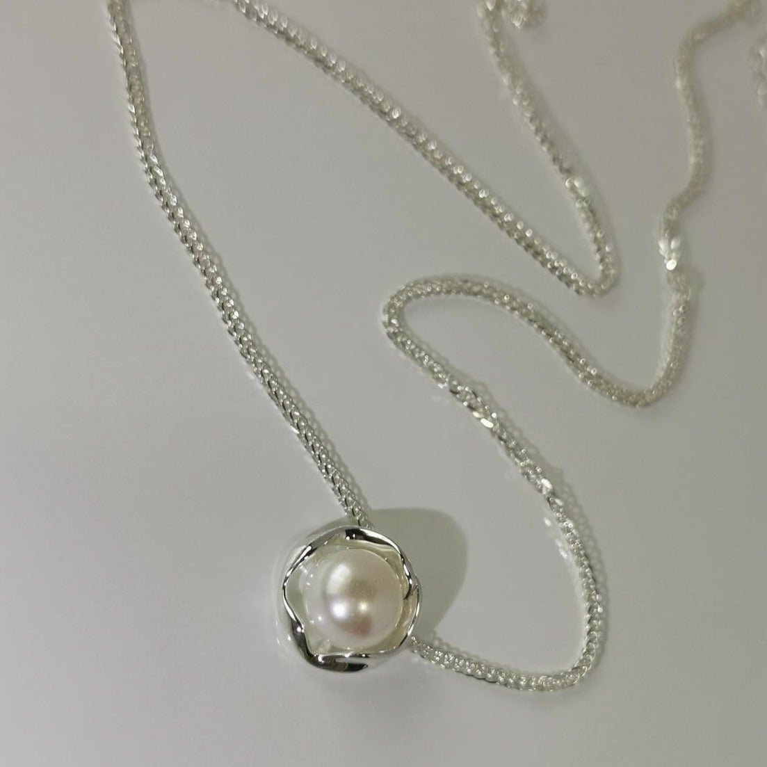 Silver Pearl Necklace - Ella - Gold Plated - Abbott Atelier