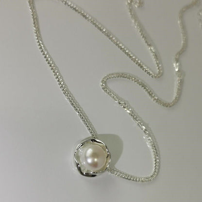 Silver Pearl Necklace - Ella - Gold Plated - Abbott Atelier