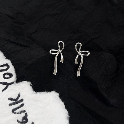 Silver Ribbon Earrings - Hypoallergenic - Abbott Atelier