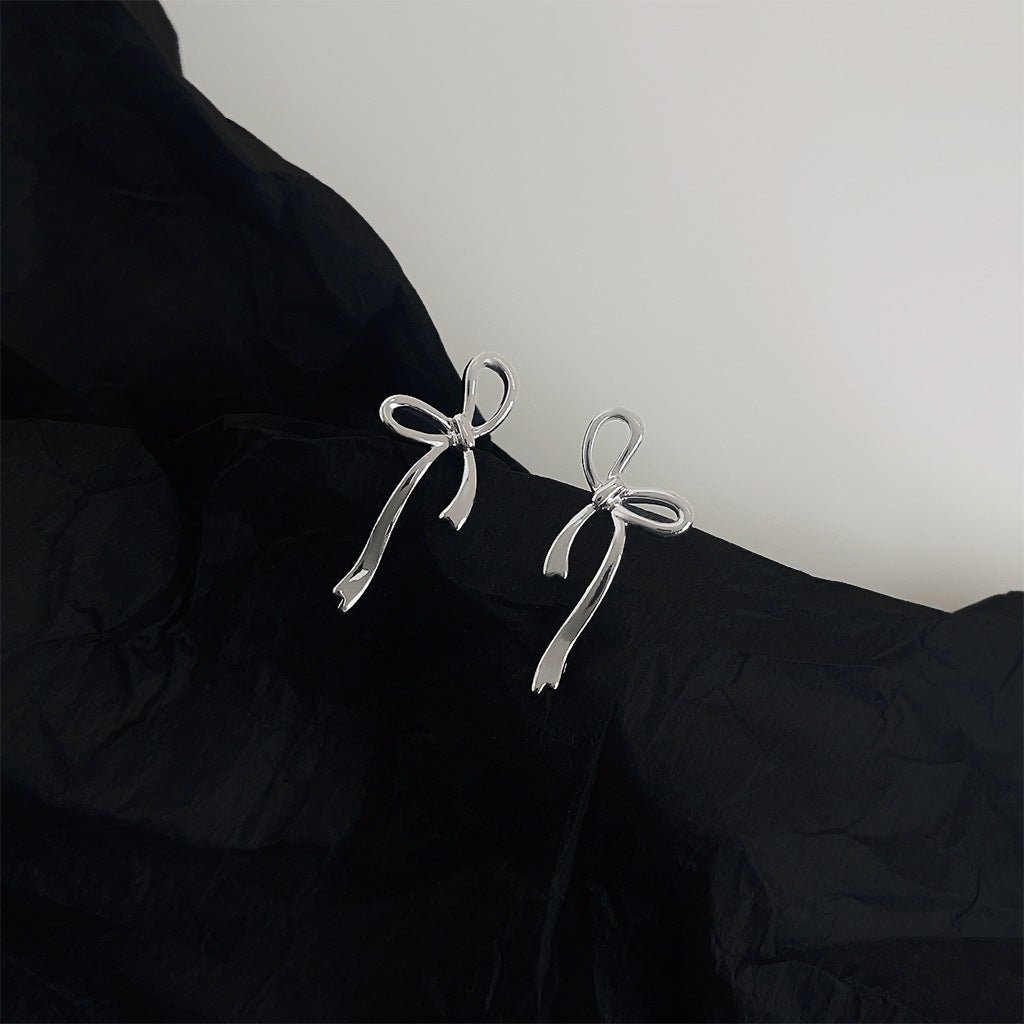 Silver Ribbon Earrings - Hypoallergenic - Abbott Atelier
