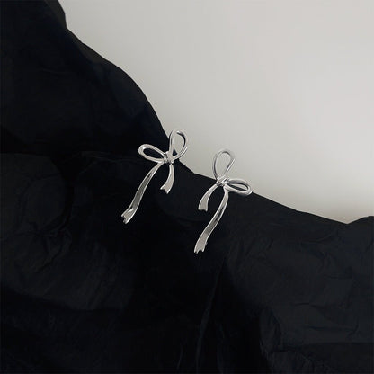Silver Ribbon Earrings - Hypoallergenic - Abbott Atelier