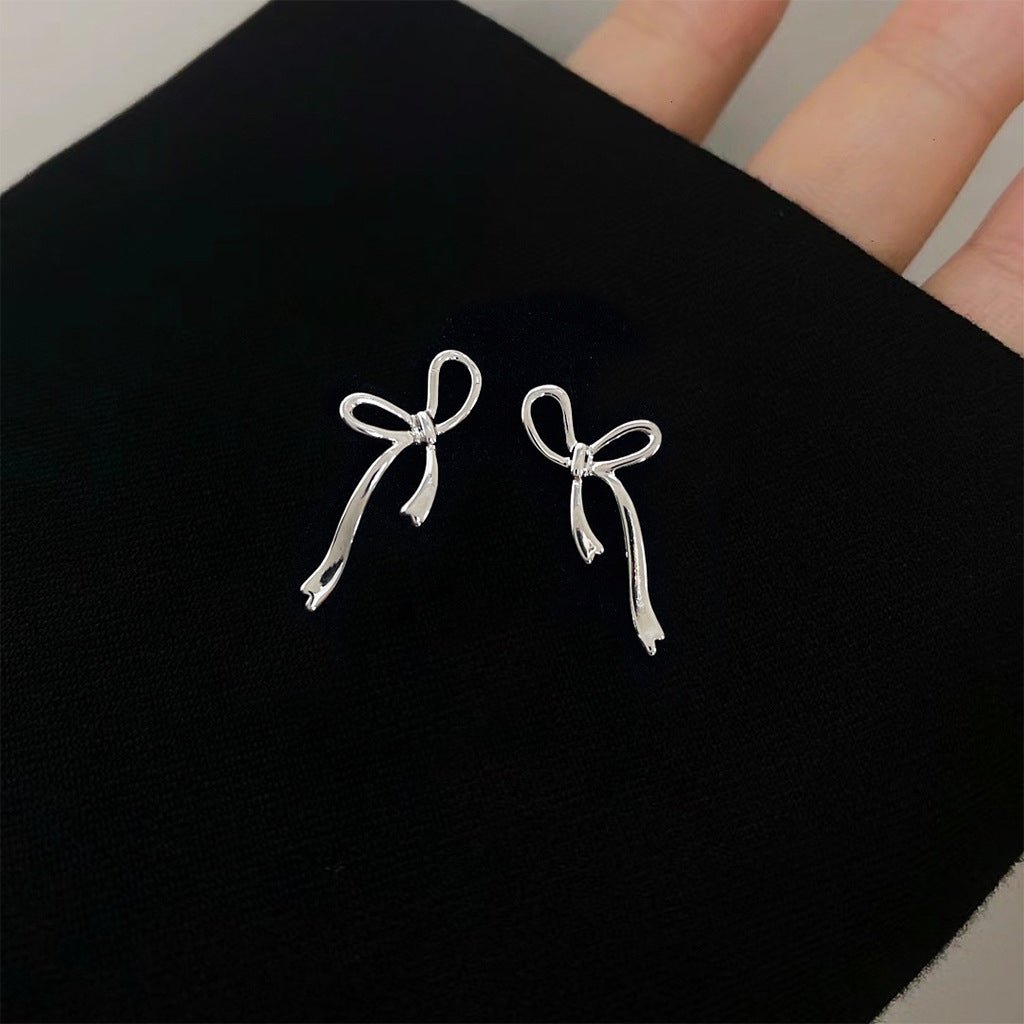 Silver Ribbon Earrings - Hypoallergenic - Abbott Atelier