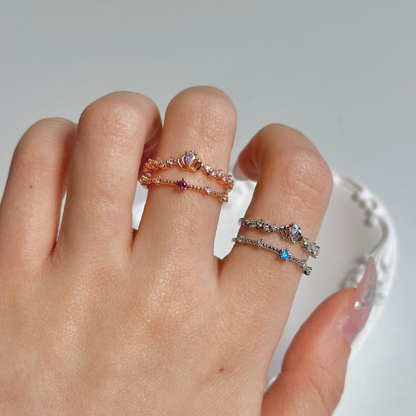 Silver Tiara Ring - Valentina - Gold - Plated - Abbott Atelier
