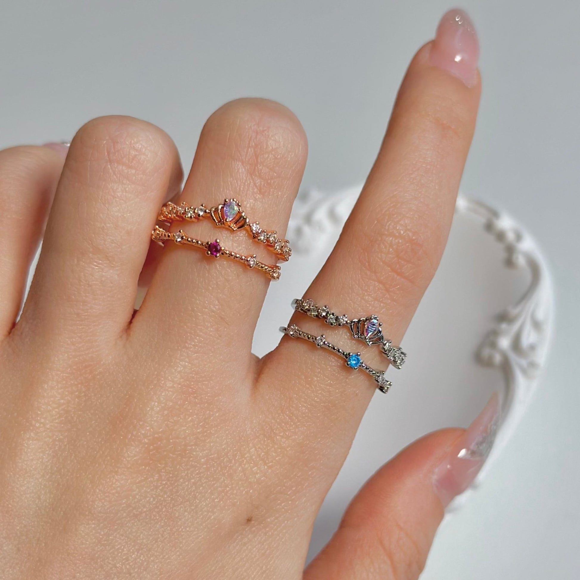 Silver Tiara Ring - Valentina - Gold - Plated - Abbott Atelier