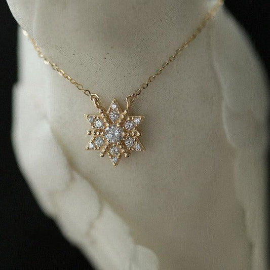 Snowflake Necklace (Solid Silver) - Hypoallergenic - Abbott Atelier