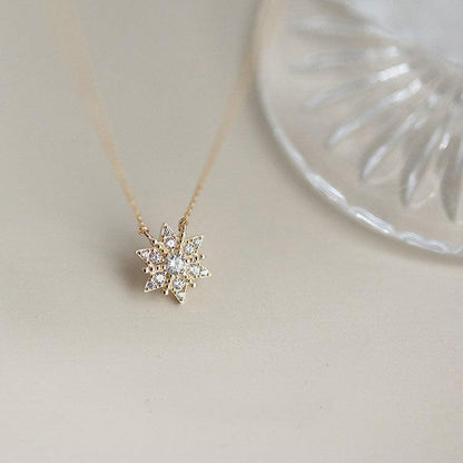 Snowflake Necklace (Solid Silver) - Hypoallergenic - Abbott Atelier