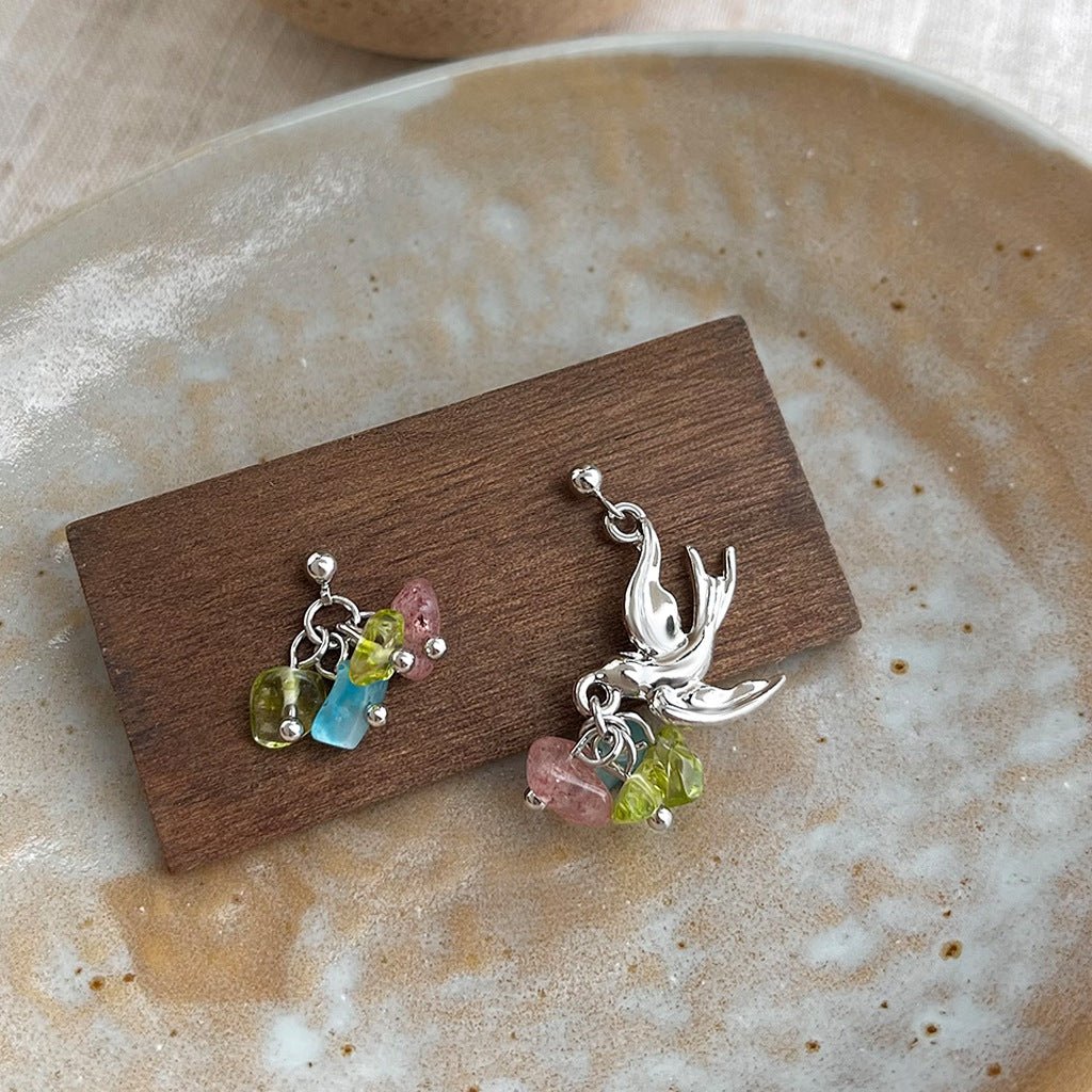 Spring Bird Quartz Earrings - Hypoallergenic - Abbott Atelier