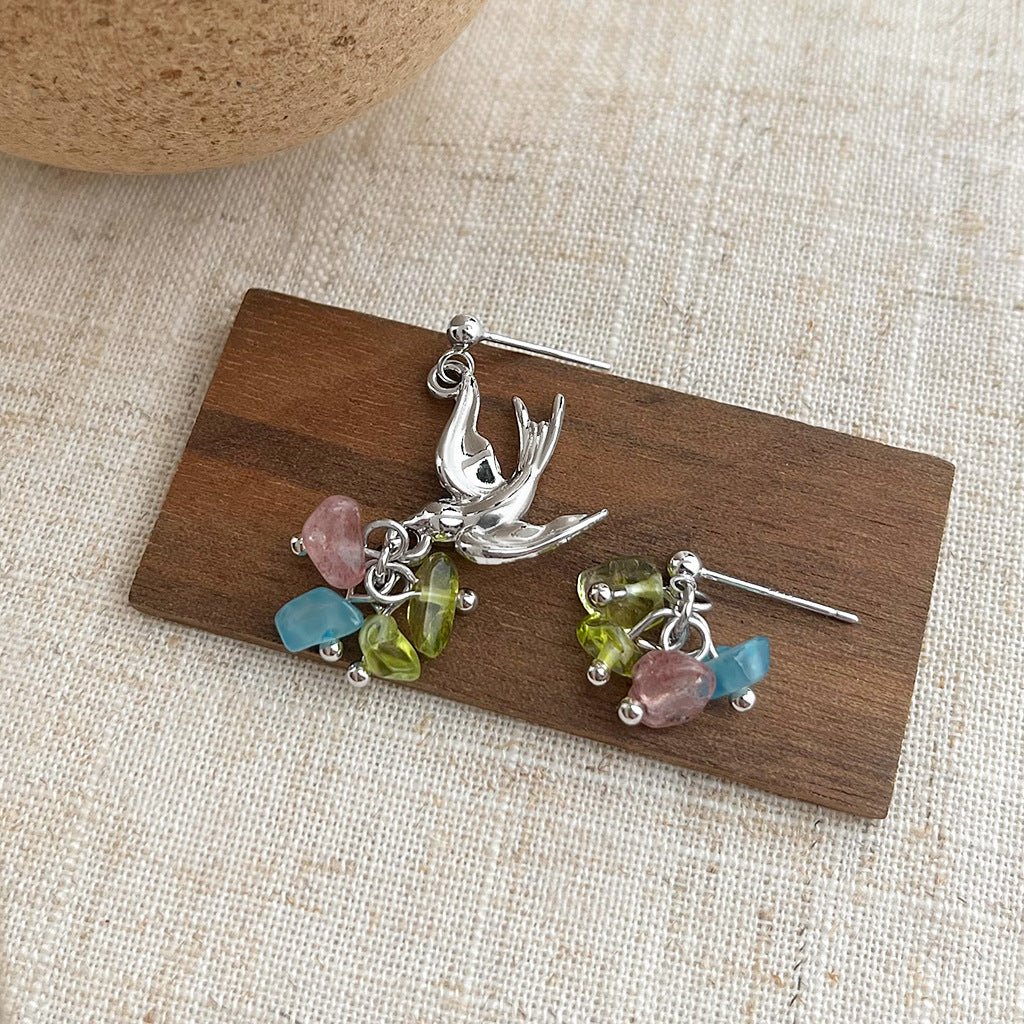 Spring Bird Quartz Earrings - Hypoallergenic - Abbott Atelier