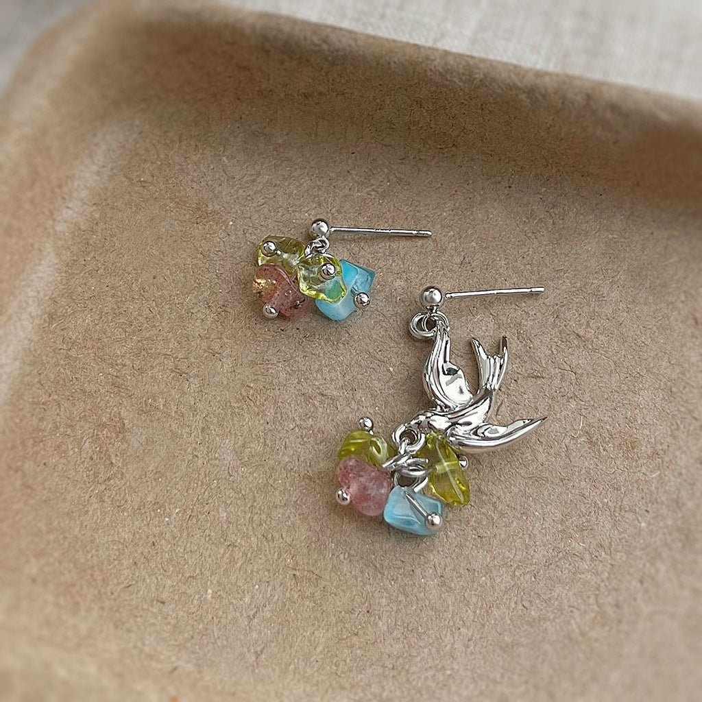 Spring Bird Quartz Earrings - Hypoallergenic - Abbott Atelier