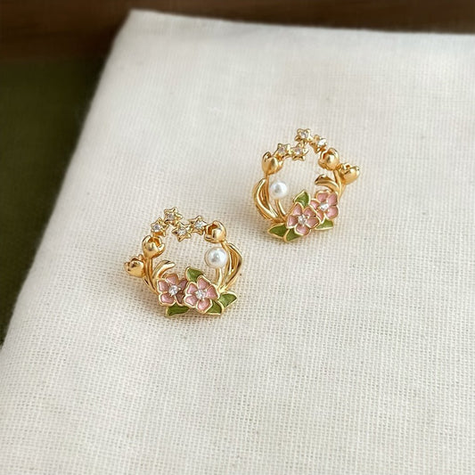 Spring Wreath Earrings - Hypoallergenic - Abbott Atelier