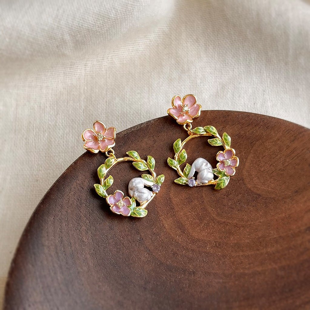 Springflower Bunny Earrings - Hypoallergenic - Abbott Atelier
