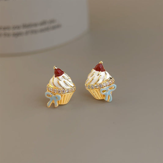 Strawberry Cupcake Earrings - Hypoallergenic - Abbott Atelier