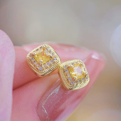 Sunlight Halo Stud Earrings - Gold Plated - Abbott Atelier