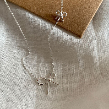 Sweet Knot Bow Necklace - Gold Plated - Abbott Atelier