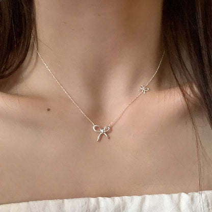 Sweet Knot Bow Necklace - Gold Plated - Abbott Atelier